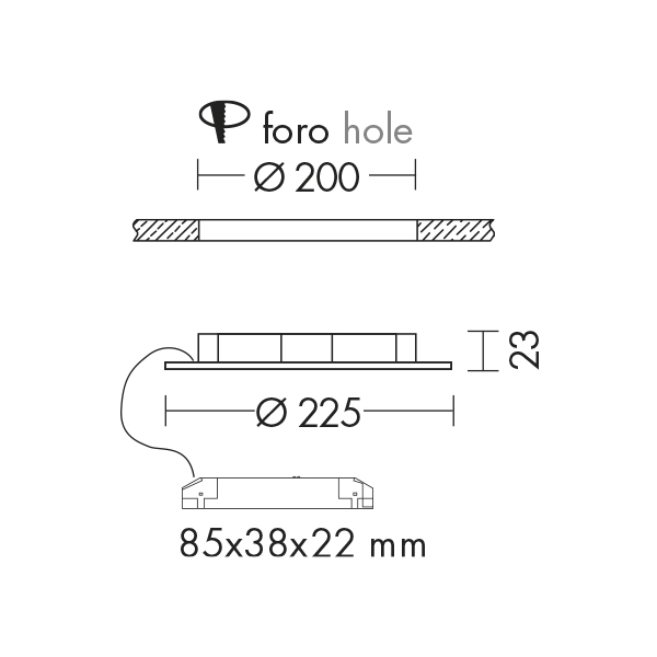 Medialux - KIP Faretto incasso led 18W 3000K in Alluminio - Rossini  Illuminazione KIP205