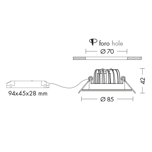 Rossini Backup BAC002 faretto da muro led di emergenza