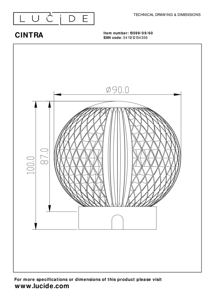 Lucide Lampada da tavolo grande a LED dimmerabile e ricaricabile collezione  Cintra