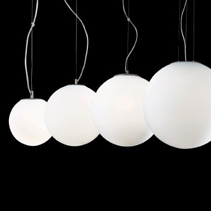 Medialux - MAPA BIANCO SP1 Lampada a sospensione una luce DIAM.30.  Lampadine LED compatibili in omaggio- Ideal Lux 009087