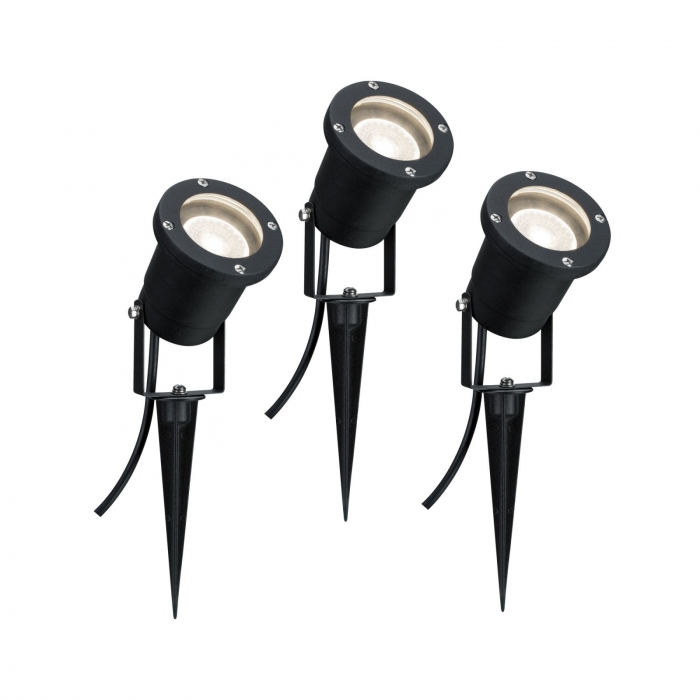 Set di 4 faretti a picchetto da esterno IP65 per illuminazione da giardino  LED GU10 GABIN